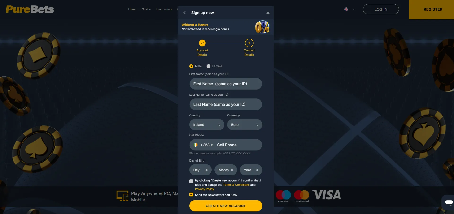 Major sport login