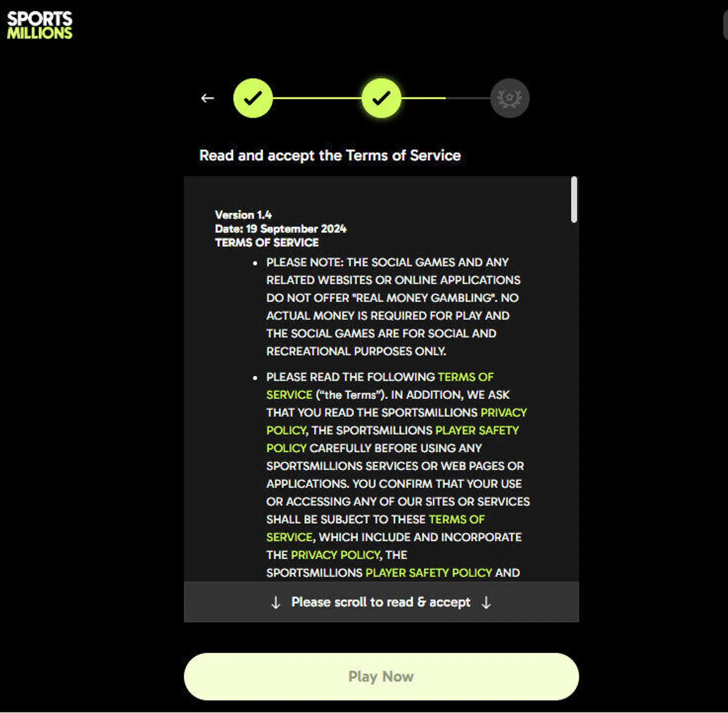 Sport login
